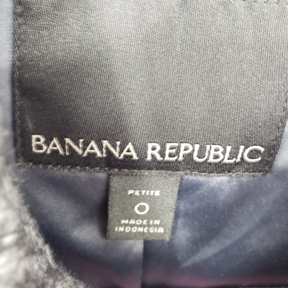 Banana Republic Boucle Tweed Asymmetrical Zip up Moto Jacket 0P  Gray Black - Picture 3 of 9